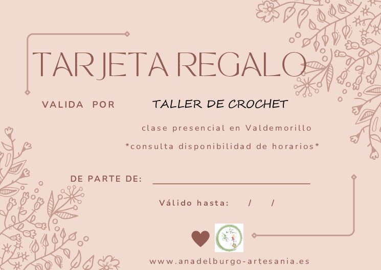TARJETA REGALO TALLER CROCHET