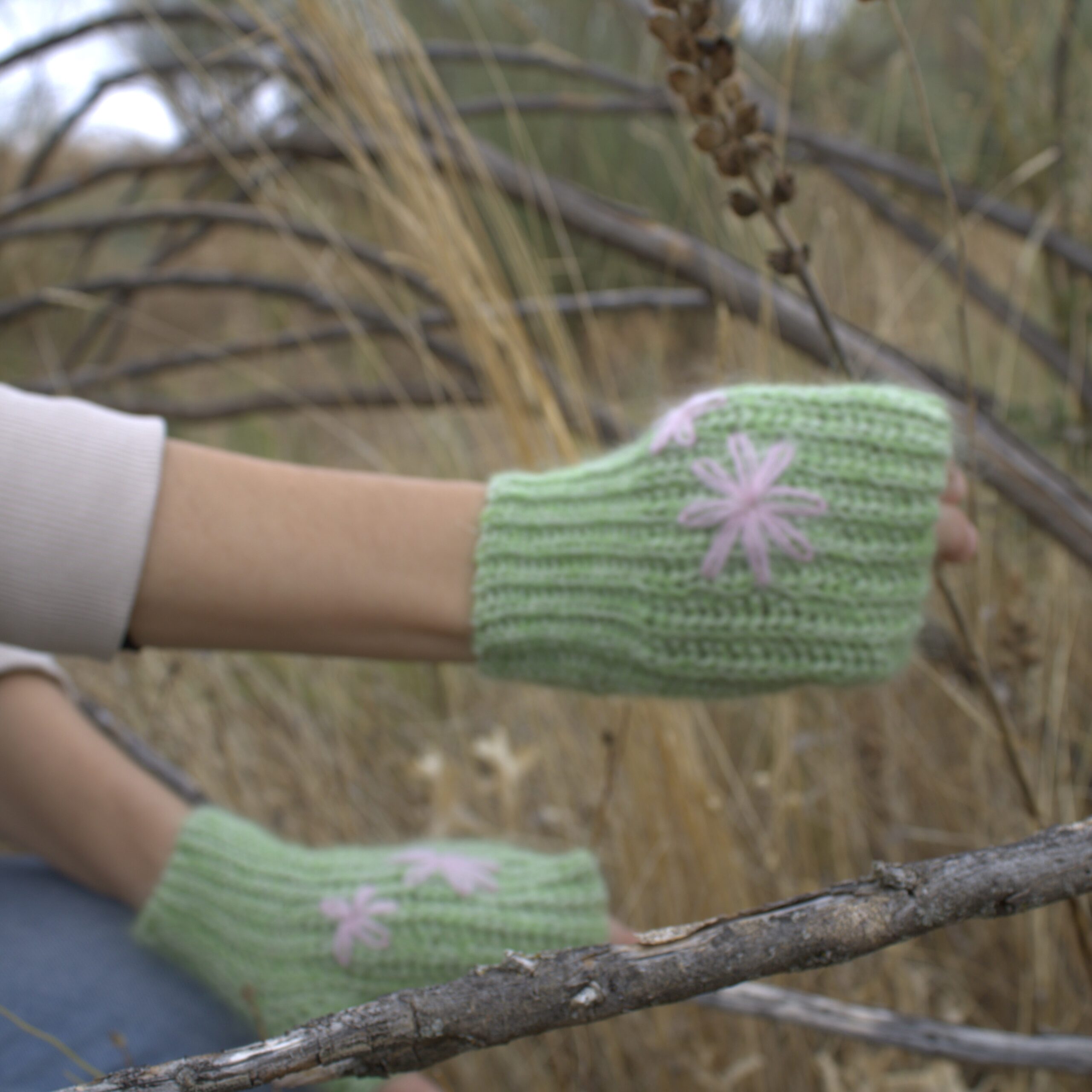 mitones verdes mohair 4 cuadrada