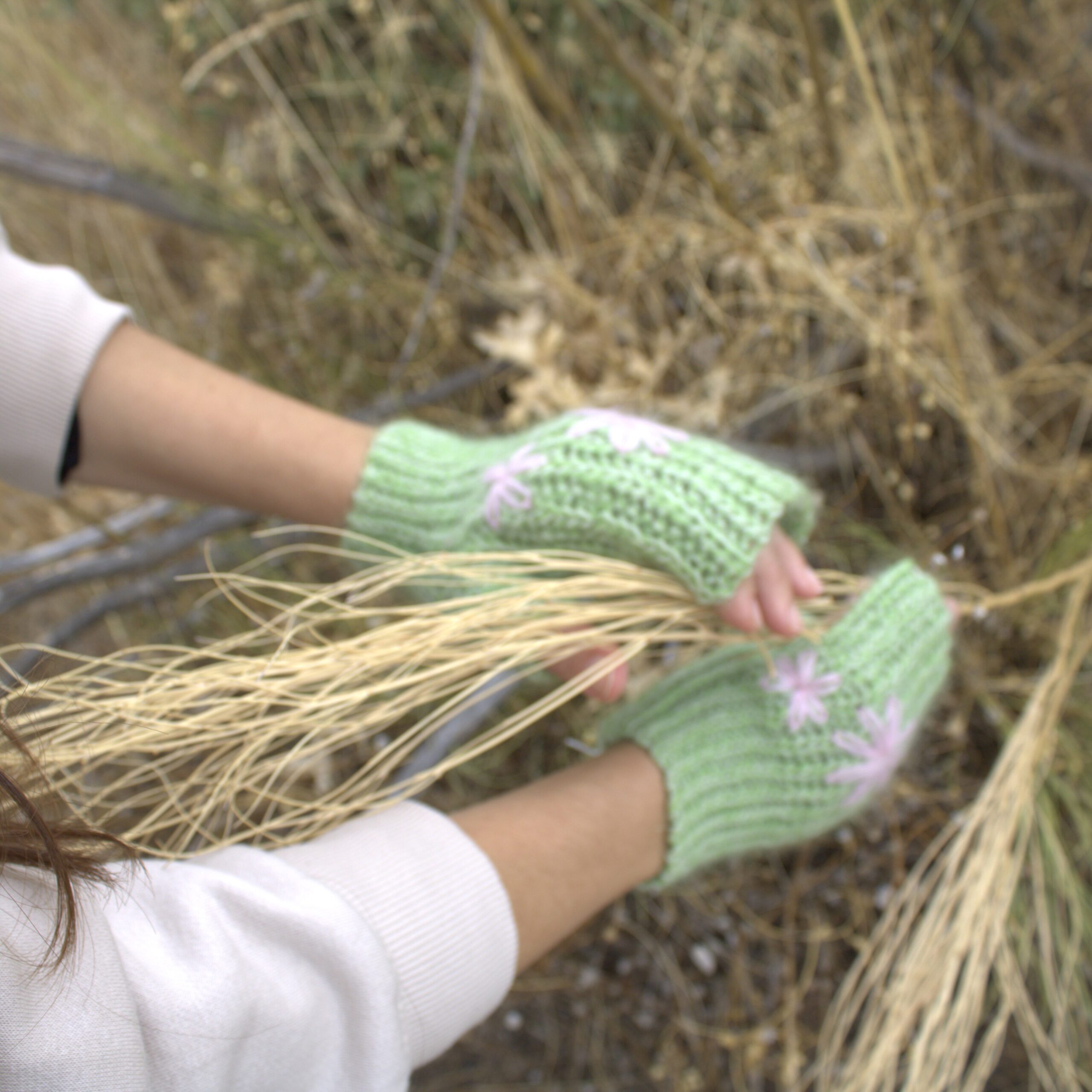 mitones verdes mohair 5 cuadrada